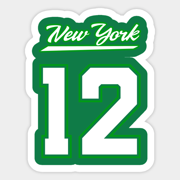 Joe Namath New York Jets Black Jersey Shirt Sticker by johnnystackart